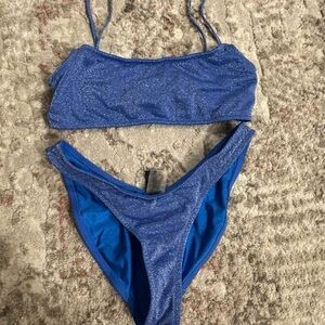 Blue Triangl Sparkle Bikini set
Top- S
Bottom- S
Blue